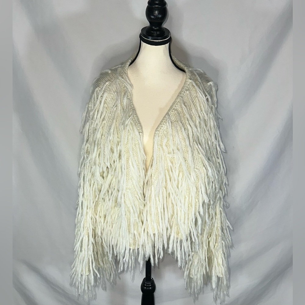 Spell And The Gypsy Collective NWT Cream Fringe Mohair Cardigan OS - Picture 1 of 15
